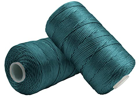 Uiopa Filo Macrame 1,5mm x 400m, Corda Macrame in Nylon Cordino per Borse Uncinetto, Filo Blu Pavone Scuro per Ferri e Uncinetto, Fai da Te, Decorazioni, Artigianato