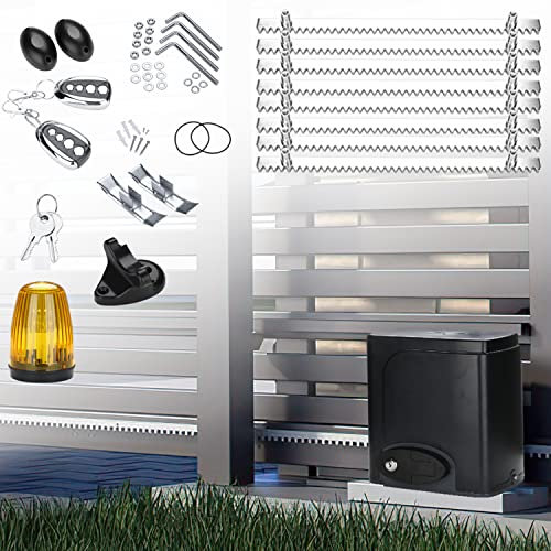 Jopassy Schiebetorantrieb 280W Automatischer mit 2 Fernbedienungen und Automatische Schließfunktion,Garagentorantrieb 12 m bis 600 kg,Schiebetorantrieb Set für Hotels,Fabriken,Schulen