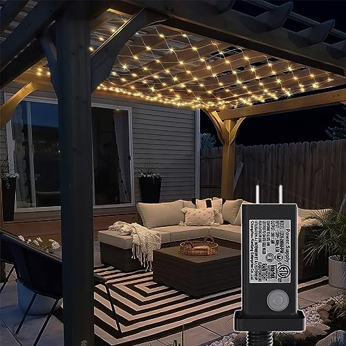 Eueasy LED Lights Outdoor Fairy Lights Chandelier - 360L Gazebo Net Lights with 8 Lighting Modes, 12×12 FT Chandelier for Pergolas，Wedding, Bush, Christmas