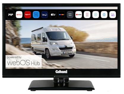 Gelhard Smart TV GTV1625 Smart TV mit WebOS & Bluetooth DVB-S2/C/T2 (Kabel/Satellit/Terrestrisch) & Streaming für 12 Volt / 24 Volt / 230Volt Full HD, Wi-Fi, HDMI für Wohnmobile/LKW/Boot & Zuhause