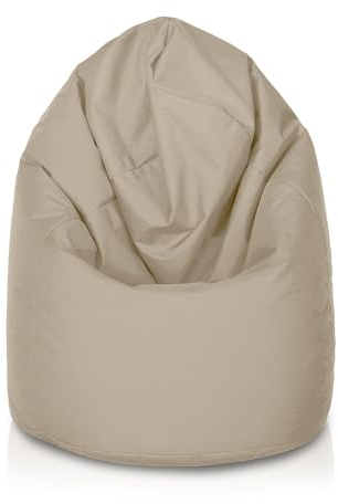 Bepouf - Pouf a Sacco Baby 55Øx95H cm 150L Poliestere Beige Imbottito, Sedersi Bambini - Pouf Poltrona Salotto e Camera da Letto Comodo e Lavabile - Poltrona Sacco Anallergica Impermeabile