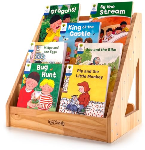 Old Canal Libreria a 5 Ripiani per Camera dei Bambini per Asilo/Aula, Libreria Montessori e Organizzatore per Giocattoli con Maniglia e Design Antiribaltamento, Scaffale per Bambini