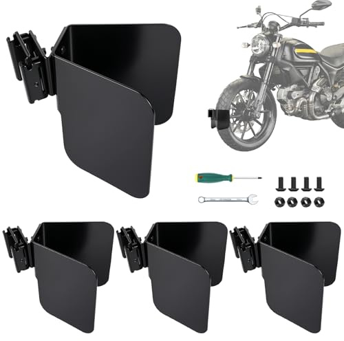 4 PCS Motorcycle E-Track Wheel Chock, Heavy Duty E-Track Wheel Chock, Supports Tires up to 6 Wide, E-Track Accessories Kit, for Motorcycle, Bike, Dirt Bike, Black