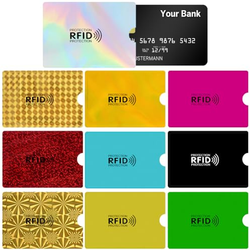 DiULi Étui Protection Carte Bancaire sans Contact Rigide, 6 PCS Protege Carte Bancaire, Porte-Cartes RFID, Housses Pochettes Anti RFID NFC pour Carte de Crédit, Porte Carte Anti Piratage, Multicolore