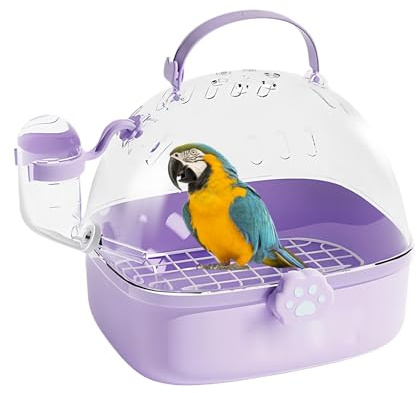 Qkbuza de Transporte para hámster | portátil para Animales pequeños con Botella | de Transporte de Aves Transpirable para erizos, Chinchillas, cacatúas, periquitos