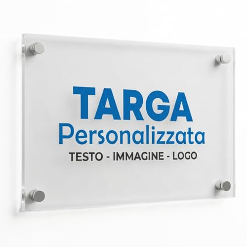 Targa Personalizzata in Plexiglass – Insegna per Studio, Ufficio, Attività, B&B e Case Vacanze – Medico, Avvocato, Dentista – Incisione Laser – Interno/Esterno – Made in Italy (15x20 cm)
