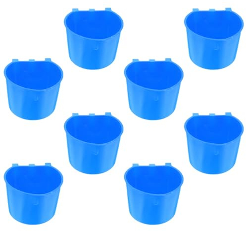Beaupretty 8pcs Hanging Bird Bowl Rabbit Cage Feeding Cup Puppy Bowls Plastic Small Animal Waterer for Birds Rabbits Easy Install