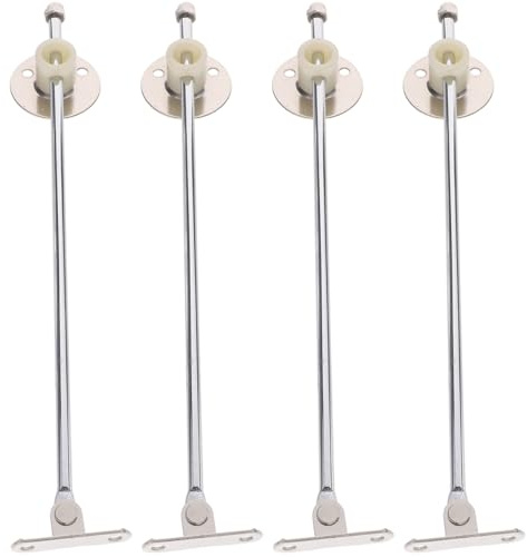 DOITOOL Lid Support Hinge 4 Pack Flap Stay Damper for Kitchen Cabinet Cupboard Door Stay Drop Leaf Support Rod for Wardrobe Bookcase Window Sill Platform 23.00 X 3.65 X 0.50 Cm