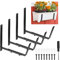 sourcing map Adjustable Window Planter Box Brackets Universal Window Box Holder, Iron Flower Box Wall Mounting Hooks for Balcony, Fences, Patio, and Garden (4 PCS)
