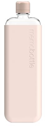 memobottle SLIM (Pale Coral) Bundle - 15oz (450ml) - Bottle, silicone sleeve & lid | Sleek, Slim & Flat Water Bottle for Bags & Laptops | BPA Free Tritan | Ideal for Daily Use