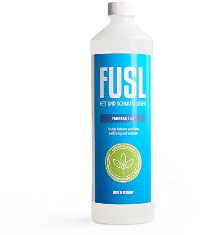 FUSL Fahrrad Reiniger 2in1 - für Kette/Antrieb & Rahmen - Kettenreiniger/Antriebsreiniger für Stahl/Edelstahl/Aluminium/Carbon/Kunststoff - 1L Flasche