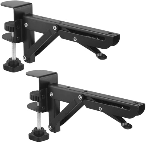 QWORK® 2 pièces Plateau de Clavier Amovible, Support d'extension de Bureau avec Clip de Montage de Table - pour Bureau de 1 à 5 cm d'épaisseur