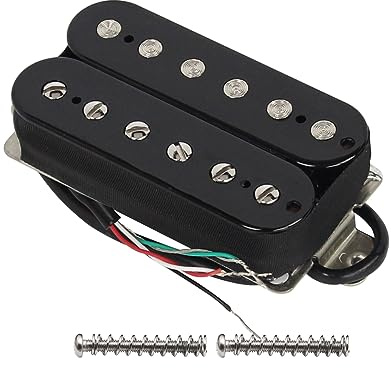 FLEOR E-Gitarren-Tonabnehmer Doppelspulen-Humbucker-Tonabnehmer 52 mm Keramik-Steg-Tonabnehmer – Schwarz