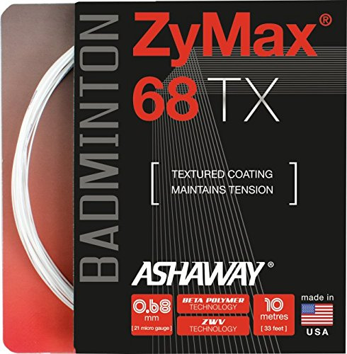 ASHAWAY ZyMax 68 TX - Set di corde da badminton, colore: Bianco