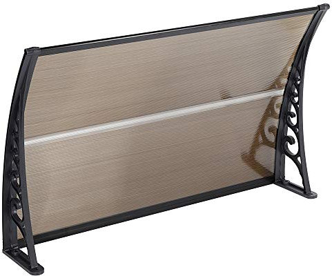 YJIIJY Auvent de Porte et fenêtres, Marquise de Porte d'entrée auvent terrasse Canopy, Auvent de Porte Store Entrée Protection, Marquise Solaire abri banne entrée Protection, Marron (100x150cm)
