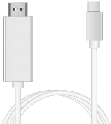 INF Cavo adattatore da USB-C a HDMI Cavo 4K UHD 1080p Full HD HDMI per laptop con USB-C 2 metri Bianco