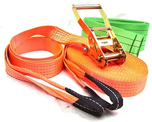 D+L Slackline - Set di 20 m di protezione per alberi, 50 mm, cinghia di tensionamento Slackbelt