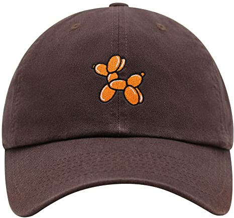 JPAK Balloon Dog Premium Dad Hat Embroidered Cotton Baseball Cap Fun Bar Ballon Brown