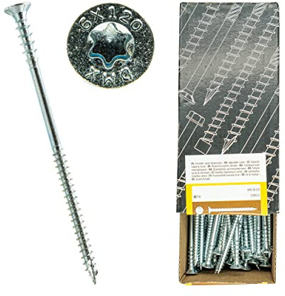 Justerbar skruv 6,0 x 80 mm – 200 st. distansskruvar, platt huvud, hållariller, torx