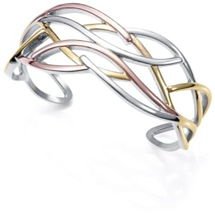 Viceroy Fashion Women's Bracelet 14153P01012 – Waves, Steel Gold/Pink, Chic, 6 cm, Jewellery, No Gemstone