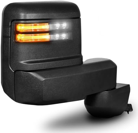 Towing Mirror for Chevy Silverado/GMC Sierra 2500HD 3500HD Passenger Side Mirror Year 2020 2021 2022 2023 2024 2025, Manual Telescoping & Folding, Right, No Camera, Textured Cover