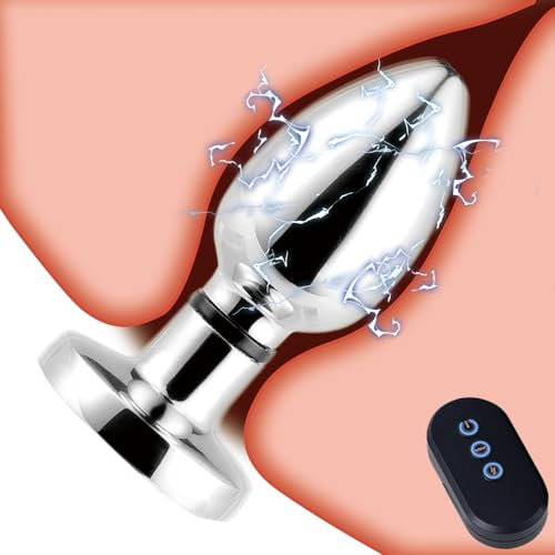TDLPlus Edelstahl Elektroshock Analvibrator mit 6 Stromschlag- & 10 Vibrationsmodi, Hochwertiger Metall Analplug für Prostata Stimulation, spielzeug für Männer, Frauen & Paare Reizspielzeug