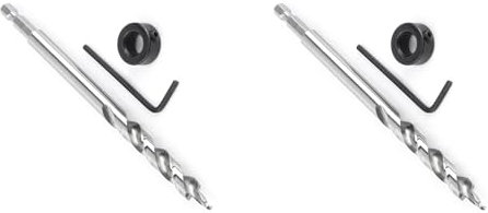 Sonew Broca de Bolsillo de 2 Piezas, Broca Helicoidal de 3/8 Pulgadas con Tope de Profundidad Ajustable, Broca de Labio y Espolón para Agujero de Bolsillo Manual