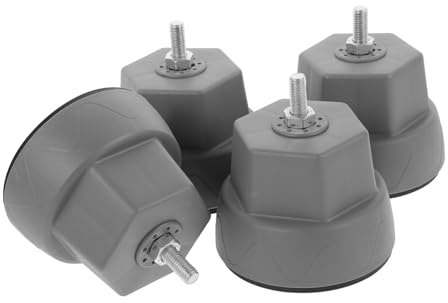 4 almohadillas estabilizadoras para lavadora y secadora, patas antideslizantes para reducción de vibración para lavadoras, soporte duradero que absorbe los golpes, diseño de pie de elefante gris para