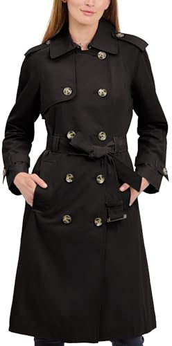 London Fog Trenchcoat för kvinnor, Svart, L