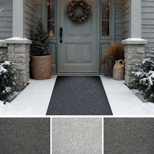 iCustomRug Hallway Runner Rug – 3x7ft Black, Indoor/Outdoor, Non-Slip Rubber Backing, Low-Profile All-Weather Carpet, Non-Shedding & Easy Care, Entryway Mat Ideal for High Traffic Areas