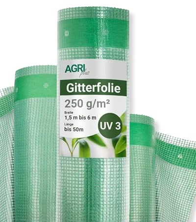 4 m de ancho – Tú elijas la longitud – pantalla de rejilla para invernadero, lámina de rejilla de jardín, pantalla UV resistente a los rayos UV 3 años, color verde transparente/transparente