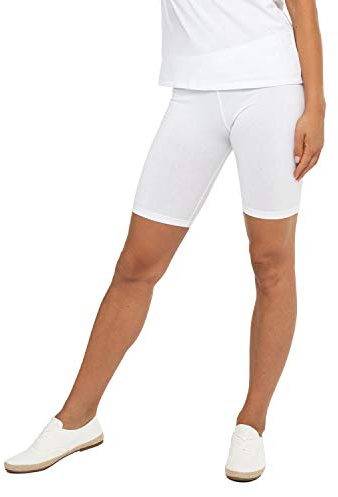 Celodoro Legging court pour femme (1 pièce) en jersey stretch, Blanc., XXL
