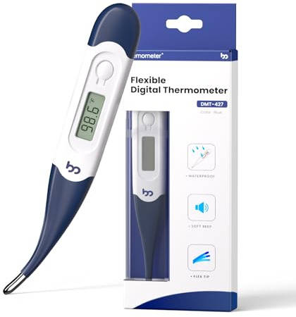 femometer Oral Thermometer for Adults and Kids, Fast Accurate Oral, Underarm & Rectal Digital Thermometer with Flexible Tip, Navy Blue