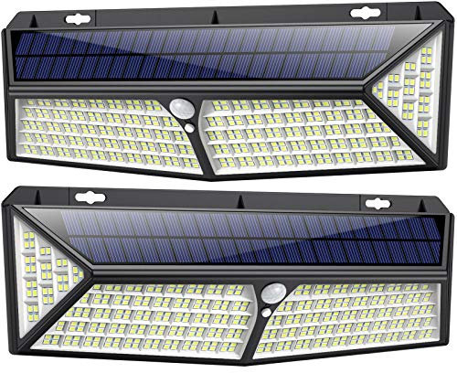 iPosible Luce Solare Led Esterno 430 LED 【USB Ricaricabile & 3500 Lumen】 Lampade Solari a Led da Esterno di Movimento 270º Illuminazione 4400mAh Luci Solari Impermeabile IP65 per Esterno