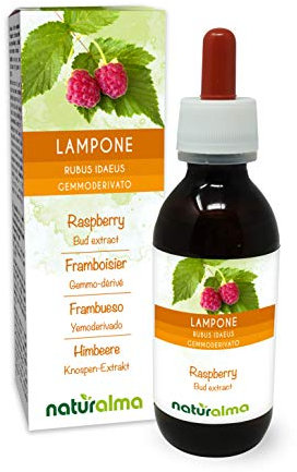 Lampone (Rubus idaeus) Gemmoderivato analcoolico da giovani getti freschi Naturalma - Estratto liquido gocce 120 ml - Integratore alimentare - Vegano