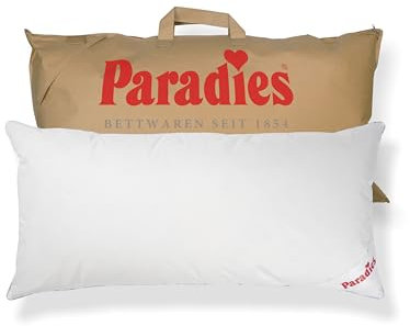 PARADIES Daunenkissen 40x80 cm - 450g - Cleo medium Bio - mittelfestes Kopfkissen 40x80 Daunen mit RDS zertifizierten Gänsefedern und Daunen