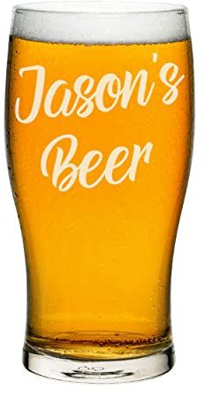 Personalizzato Pinta Vetro Tulipano Birra Script Qualsiasi Nome Artigianato Birra Sidro Personalizzato Compleanno Papà Nonno Festa del Papà