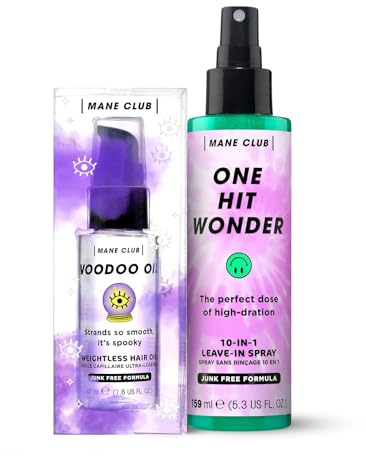 MANE CLUB One Hit Wonder 10-in-1 Leave-In Spray & Voodoo Oil Weightless Hair Oil set, cruelty free, vegan, no sulfates or parabens