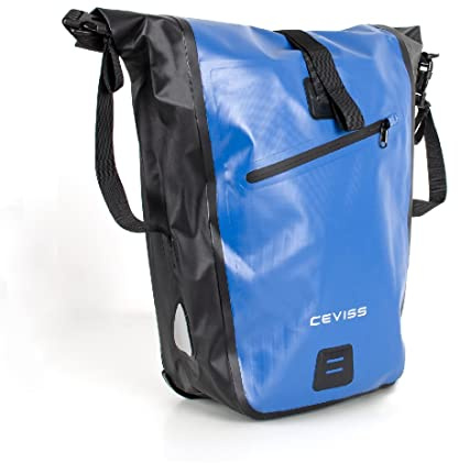 Fahrradtasche blau-schwarz Packtasche 25 L Gepäckträgertasche Wasserdicht Schnellverschluss