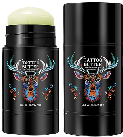 2 Pièces Creme Tatouage Tattoo Butter, 40g Crème Tatouage pour Ancien Nouvel éclaircissant Hydratant, Soin Tatouage, Hydratant éclaircissant, Pommade Cicatrisante de Soin de Tatouage