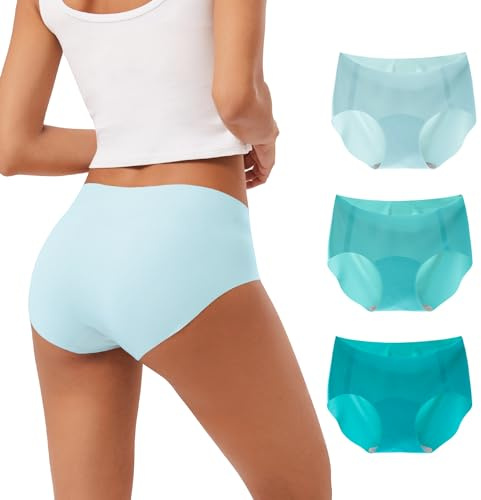 INNERSY Underbyxor, dam, sömlösa polyamid, sömlösa trosor, stretch, osynliga underkläder, 3-pack
