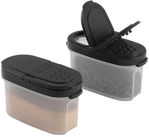 SIGNORA WARE Spice Jars with Lids - 4 oz Refillable Empty Airtight Spice/Seasoning Containers Set -2 in 1 Pour/Sift Shaker Lids Clear Plastic Spice/Seasoning Organizer Kitchen/Travel 2 pk