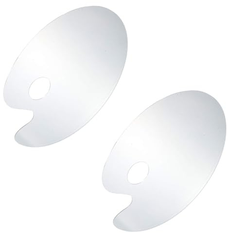 2 stycken konstpalett, konstpalett blandpalett oval palett akryl oval palett, transparent tjock klar palett för gör-det-själv konst hantverk målning, 30 x 20 cm