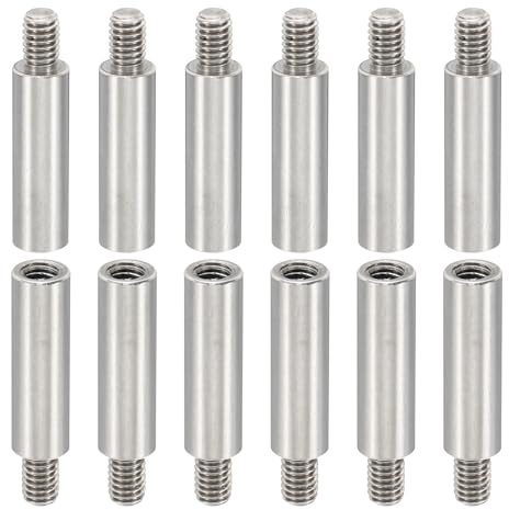 PATIKIL 12pz Distanziali M4, Distanziali Filettati Acciaio inossidabile M4 20+6mm Kit Viti Distanziali 4mm ID 6mm OD Adattatori Filettati Metrici Maschio Femmina per Circuiti PCB Droni RC