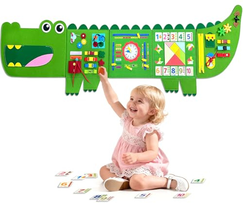 Busy Board Montessori Busy Board, Sensory Wall Activity Board- Toddlers Montessori Toys，Learning & Educational Panel Center for Kids Age 3+，Perfect Gift for Boys & Girls (Birthday, Christmas)