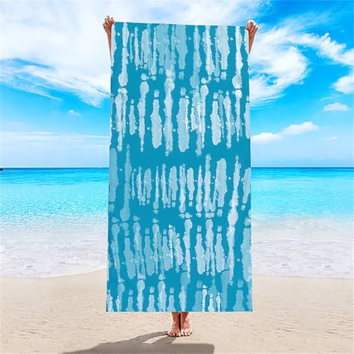 PEIHUODAN Mikrofaser Strandtücher 70x140cm Mit Katzen-Motiv, Schnelltrocknend Und Saugfähig, Reisehandtuch Perfekt Für Dock and Bay Strand Schwimmen Für Mädchen, Damen Und Kinder XL (Blue)