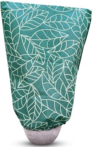 Lot de 2 Housse Hivernage 60x80 CM | Vert Sac de Protection pour Plantes Exterieur Contre Le Froid et Le Gel | Avec Cordon de Serrage et Zipper Voile d'hivernage | Pour Arbres, Plantes et Arbustes