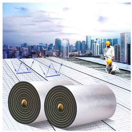 Alfombrillas aislantes de lana con lámina de aluminio para paredes, techos y suelos, fácil de instalar, aislamiento térmico, tablero de algodón, 5 mm de grosor, 10 m²