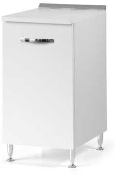 Linea Azzurra Base 40 Mobili Cucina Componibile con 1 Anta e 2 Ripiani in Legno Made in Italy H85xL40xP50 cm Elegante Funzionale Facile da Montare (Bianco Frassinato)