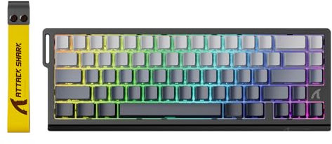 ATTACK SHARK X68 HE 8000Hz Rapid Trigger-Tastatur, 0,01mm RT-Genauigkeit, Kabelgebundene RGB 60% Gaming-Tastatur mit Magnetic Switches, Einstellbare Betätigung, Snap Tap, für PC/Mac, Mondnacht